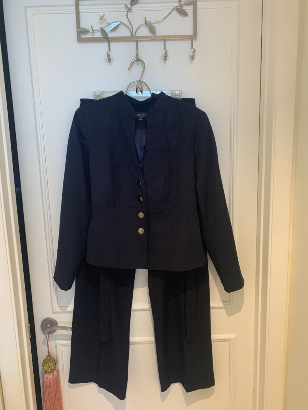 Isabella Navy Suit Gold Hardware Size 10, New With Tags